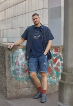 Redefined Rebel Oslo Destroy Plus - Jeansshort - Dark Blue