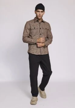 Redefined Rebel Alexander- Overhemd - Sand Dogtooth -Redefined Rebel 538cb4fc9aa046f4aafb31a877571799