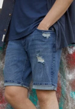 Redefined Rebel Oslo Destroy Plus - Jeansshort - Dark Blue -Redefined Rebel 63ae909b0e1b44b99fe7f1c2c6d05f22