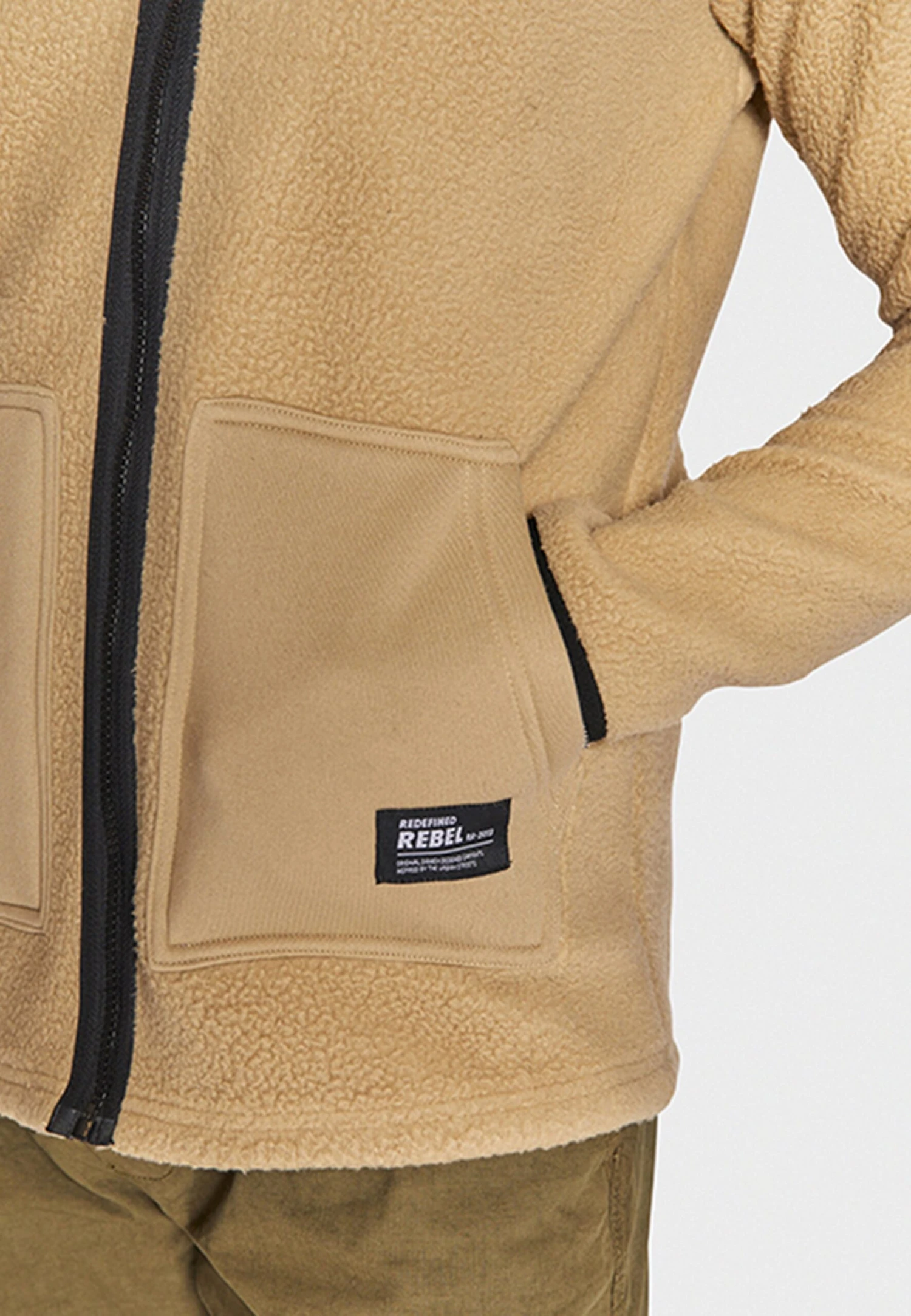 Redefined Rebel Elmer- Fleecejas - Travertine 6 Redefined Rebel Elmer- Fleecejas - Travertine - Afbeelding 4